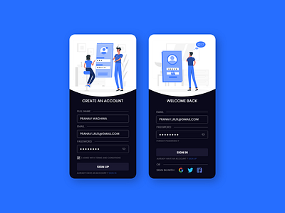 DailyUI-Signup Screen adobe xd app app design dailyui design illustration mobile mobile ui signup ui ux