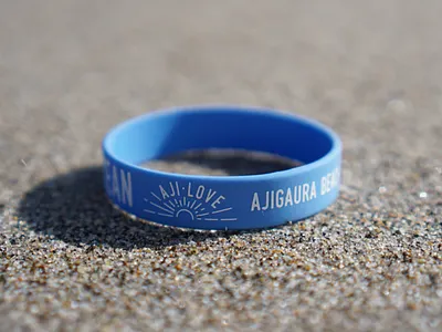 AJI-LOVE CLEAN wristband art direction asian design beach branding design branding designer branding identity ecology environmental environmental design ethical goods design graphic design japanese design logo logomark product design social design