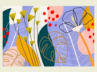 Abstract Leaves abstract concept deco design diseño flowers idea illustration pattern