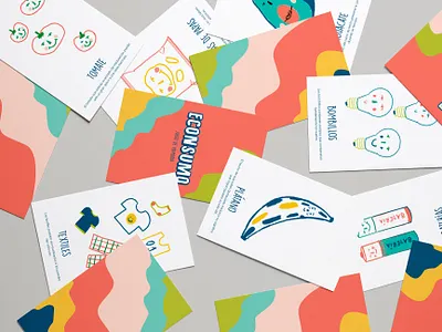 Juego de Cartas Econsumo cards cards ui education foodwaste ilustration playing card playingcards