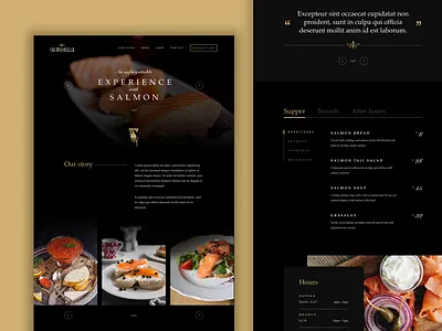 ASOUE: Cafe Salmonella Restaurant Web Design art deco book branding dark ui dining food great gatsby logo luxury restaurant vintage web design website wine