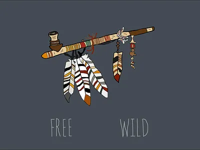 Native American Pipe animation branding design icon illustration illustrator logo typography ui vector