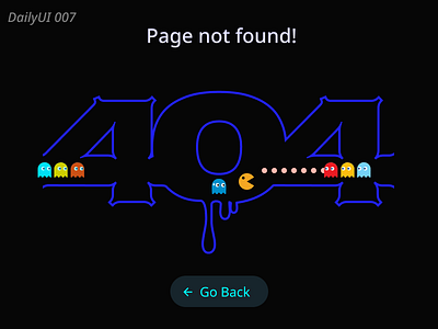 dailyui 007 404 404 404 error daily 100 challenge dailyui design error figma illustration packman ui web website