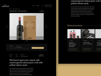 ASOUE: Cafe Salmonella eCommerce Web Design art deco black book brand identity branding dark ui dining ecommerce food gold great gatsby luxury packaging restaurant store web web design wine