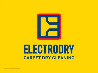 Bad Logos Gone Good | Electrodry Carpet Dry Cleaning australia blue bold branding carpet carpet cleaning design dry cleaning electro illustration logo logo design monogram negative space vacuum vector yellow