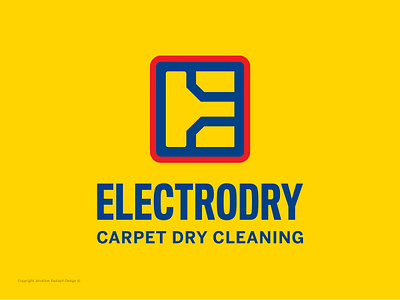 Bad Logos Gone Good | Electrodry Carpet Dry Cleaning australia blue bold branding carpet carpet cleaning design dry cleaning electro illustration logo logo design monogram negative space vacuum vector yellow