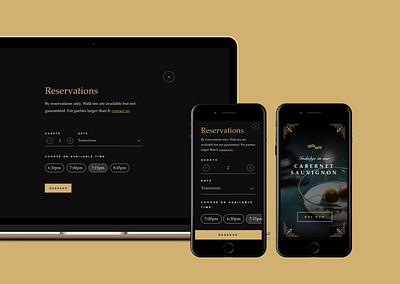 ASOUE: Cafe Salmonella Responsive Web Design art deco black book booking brand identity branding dark ui dining food gold logo luxury responsive web design restaurant vintage web webdesign