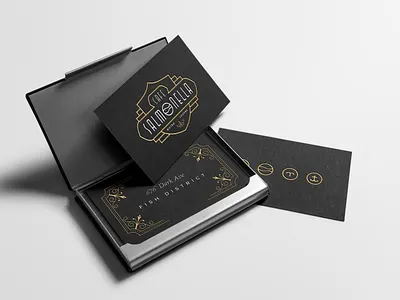 ASOUE: Cafe Salmonella Business Cards art deco black brand identity branding business card dark dining food gold great gatsby logo luxury packaging print restaurant vintage
