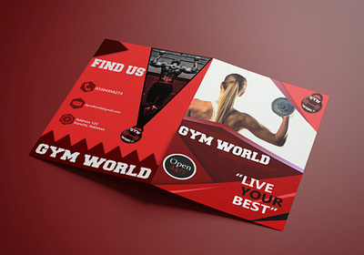 First Ever Brochure Design adobe illustrator adobe photoshop advertisment branding brochure brochure design brochure mockup design first first design gym illustrator red red and white