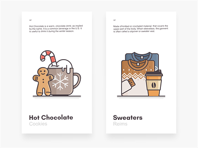 Hot Chocolate & Sweathers branding coffee cookies cute design drink hot chocolate icon icon set illustration knitted season smile sweaters sweet vector winter