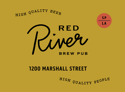 Red River branding brewery custom typography high quality louisiana mid century minimalistic modern restaurant schoolhouse script vintage