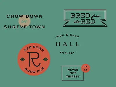 Red River Marks angled beer hall branding brewery copy copywriting food hall grit louisiana marks personality pub ranch red river restaurant schoolhouse vintage