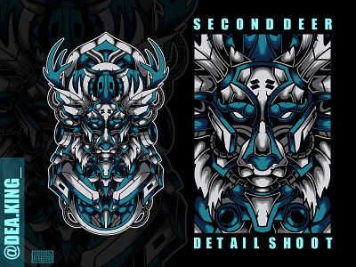 SecondDeer animal animal illustration apparel art artwork deer design drawing illustration logo mecha tshirt tshirtdesign vector