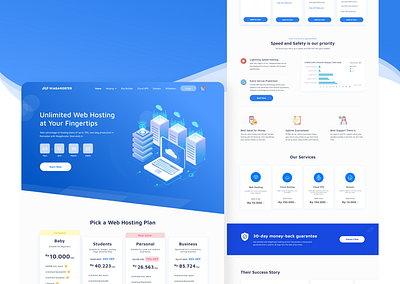 Landing Page - Concept Redesign branding flat design homepage homepage design hosting landingpage minimalist ui