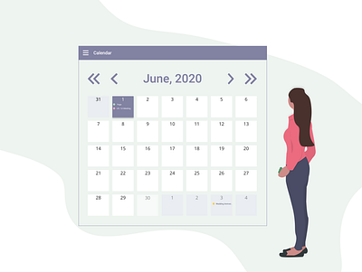 Daily UI - 038 Calendar 100daychallenge calendar dailyui dailyuichallenge day 38 design dribbble figma illustration ui uiux ux vector