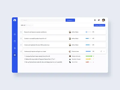 OKR tool design okr ui