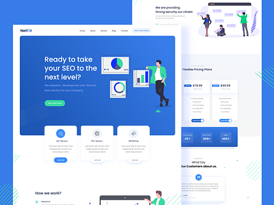 NetFix Seo Web Page Design agency best seo color design designer illustration madhu mia marketing landing page product designer seo seo agency seo landing page seo services service ui uiuxdesigner ux webdesign website website designer