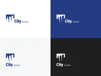 City hotels brand building city concept design hotel hotels logo navy blue night sleep