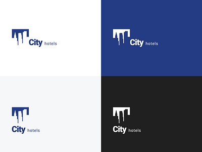 City hotels brand building city concept design hotel hotels logo navy blue night sleep