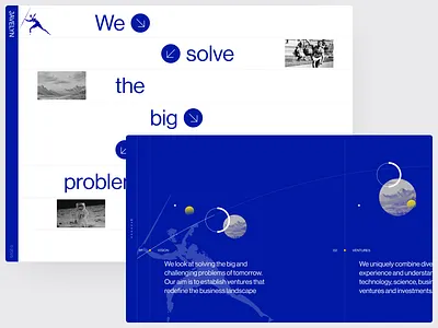 Javelyn Technology Ventures black and white blue branding clean design homepage illustration interactive javelyn landing page logo minimal type ui web website white white and blue
