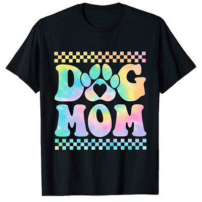 Dog mom t-shirt design. black shirt color dog dog mom illustration mom pretty print t shirt t shirt desgin vector design