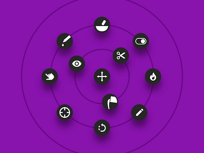 Kalam Labs - Self made icon set adobexd app design augmented reality design eyecatching icon set iconography iconpack icons icons design illustration inkscape ipad purple logo tablet vector