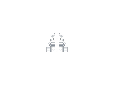 Landmark Illustration - Lempuyang Temple at Bali building building icon gapura bali google design illustration indonesia landmark lempuyang temple line art outline icon temple vector illustration