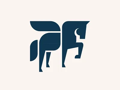Pegasus (Unused Mark) abstract animal logo abstract logo animal logo geometric horse geometric logo horse logo mythical creature pegasus pegasus logo
