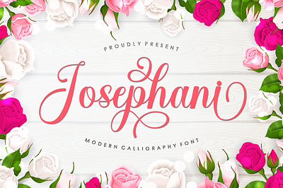 Josephani alternate branding calligraphy card casual flower handlettering handmade script wedding