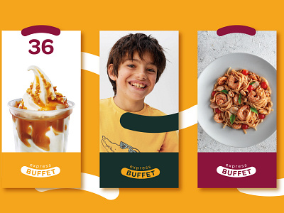 Express Buffet Branding brand design brandbook brandidentity branding cafe design fastfood food fun funny icecream identity kids logo logotype pasta posters restaurant smile