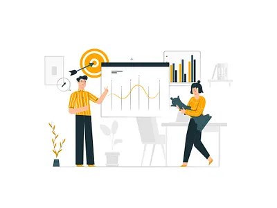 Illustration of a office work done by Team DNS animation design icon illustration illustrator logo minimal vector web website
