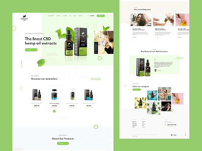 White Leaf CBD products - Web Design cbd design landin page ui ux web webdesign