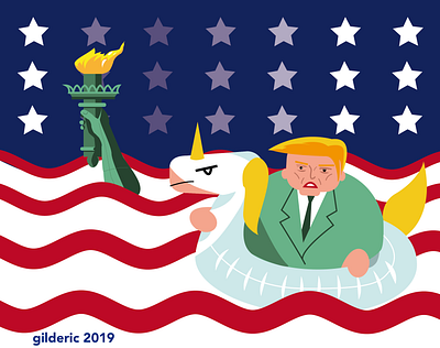 Donald Trump and the Climate Change caricature cartoon donaldtrump drawing illustration people portrait vector