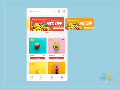 Fruit Market UI Design app art branding flat fruit marketplace minimal reference type typography ui ux website