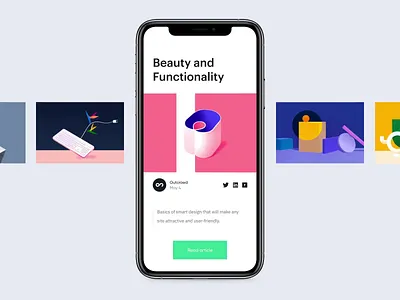 Outcrowd Blog animation app blog clean colors mobile mobile design motion motion design ui