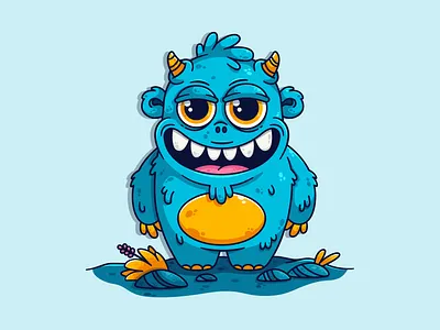 The Friendly Monster animal character character art creative cute design drawing flat graphic illustration minimal monster monsters troll vector