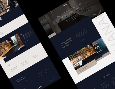 Architectural promo landing for HANAK architect architecture branding dark design figma figmadesign icon interior interior architecture interior design minimal typography ui ux web