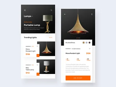 Lamp Ecommerce App app art card clean clean ui colors design ecommerce flat ios lamp light minimal minimalism mobile ui ux web