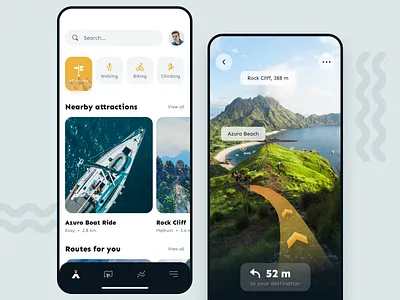 Outdoor Routes App app ar interface ios iosapp mobile mobile app mobile ui ui user interface ux