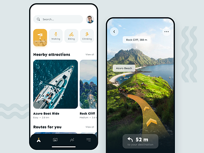 Outdoor Routes App app ar interface ios iosapp mobile mobile app mobile ui ui user interface ux