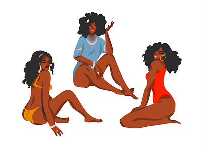 African american girls 2 abstract adobe draw african american african woman art beach cartoon digital digital art female flat girls graphic illustration illustrations ipad pro people people character vector art woman illustration