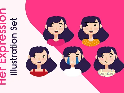 Her Expression Illustration design illustration vector