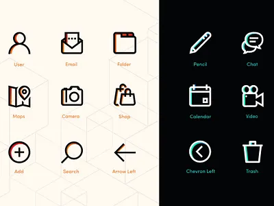 Basic Glitch Icon Set icon ui ux vector web