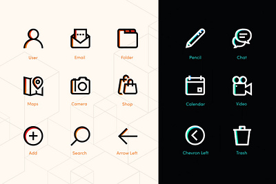 Basic Glitch Icon Set icon ui ux vector web