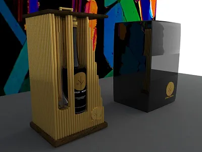 Packaging for Le Verger Normand 3d branding cognac luxe modelisation packaging sketchup vray