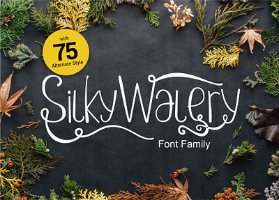 Silkywalery family font advert advertisement advertising big billboard black bold casual catch cool display elegant eye flowing fonself font hand drawn heavy impressive letter