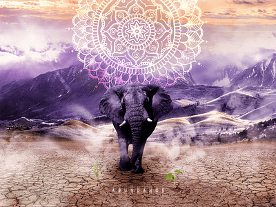 ABUNDANCE abundance art artwork bright colorful digital digital art digital artist elephant inspiration inspire mandala money mountain photoshop wealth