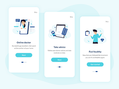 Online Doctor 👩‍⚕️ adobe illustrator adobe xd app design blue dribbble follow graphic design icons illustration like medical minimalism new post onboarding online doctor soft colors ui design ui designer uiux user interface