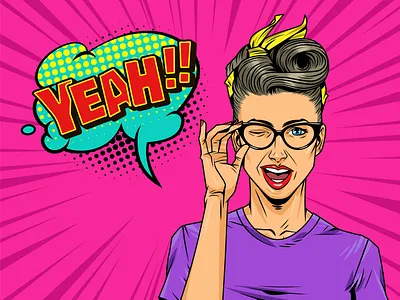 Comics woman | Popart style adobe illustrator colorful comic art comics girl graphic graphic design pop art popart speech bubble vector vector illustration woman woman illustration woman portrait