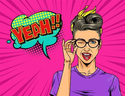 Comics woman | Popart style adobe illustrator colorful comic art comics girl graphic graphic design pop art popart speech bubble vector vector illustration woman woman illustration woman portrait